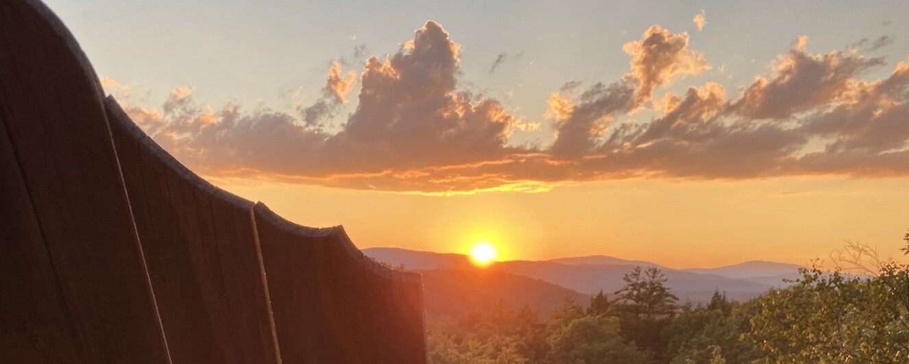 sunset from Adirondack chair