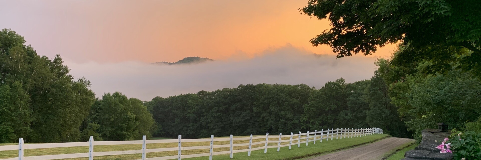 sunset in vermont at wild trails farm 